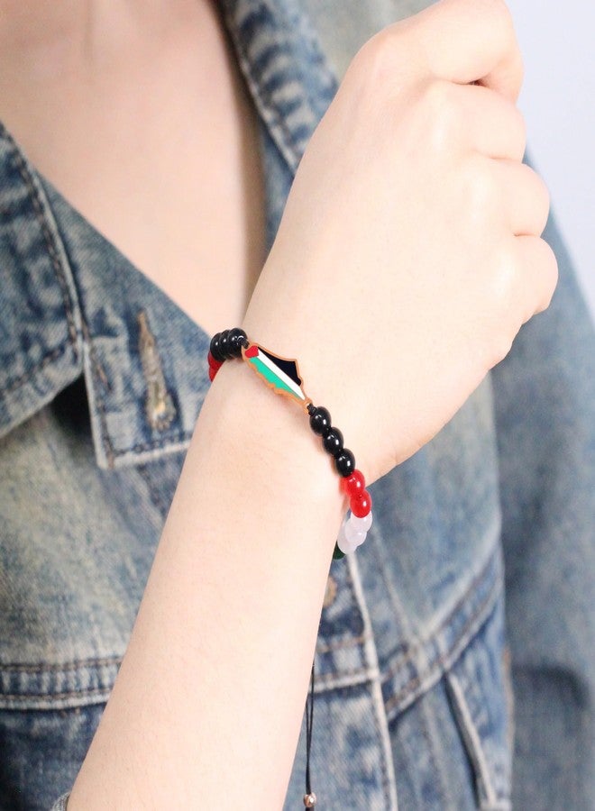 Tobestu Rose Gold Plated Palestinian Map Bracelet with Flag Colors Charm - Cultural and Festival Accessory YA5883 - Image 2